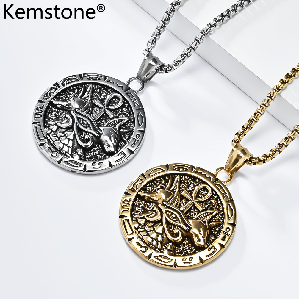 Kemstone Vintage Egyptian Anka Cross Stainless Steel Pendant Necklace Gold Plated Men's Necklaces Jewelry ราคา 198 บาท*ส่งฟรี