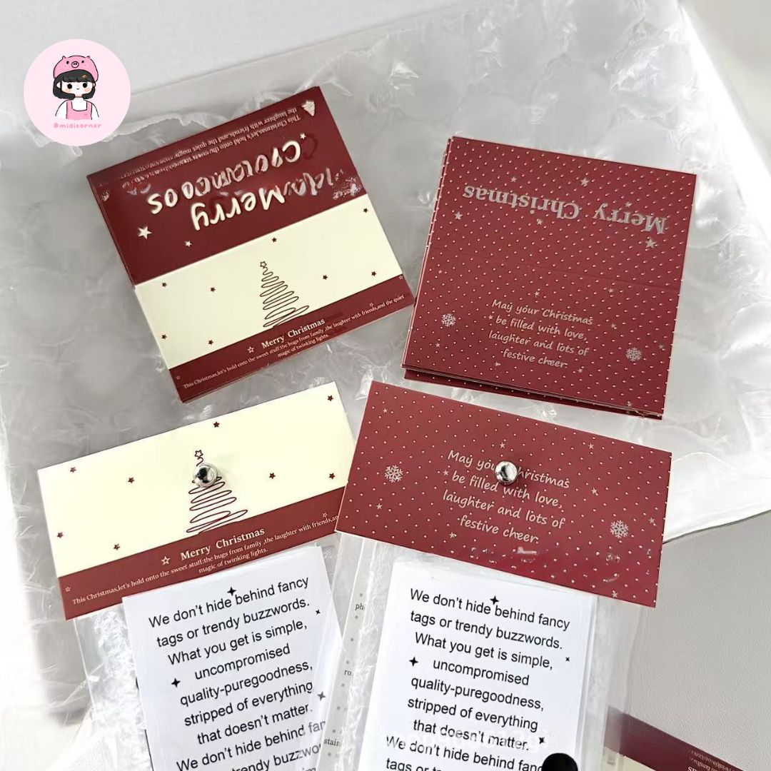 Set 10 Đầu Thẻ Giáng Sinh Nhiều Mẫu Phong Cách Hàn Quốc Dễ Thương