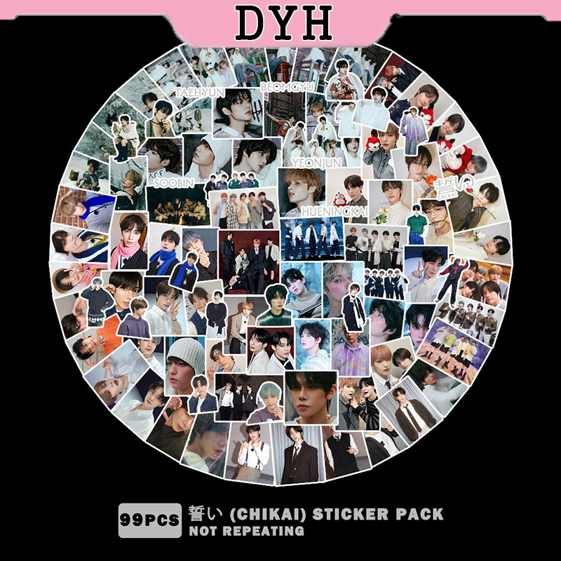 99 cái/bộ TXT Sticker Kpop chikai miếng dán ảnh Nhật Ký tự làm hình dán hành lý