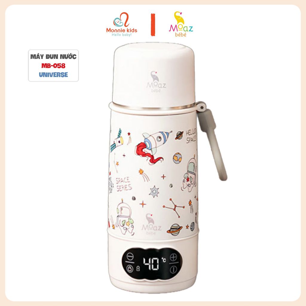 Bình đun nước pha sữa di động Moaz Bebe MB058 Universe ấm đun sôi giữ nhiệt cho bé - Monnie Kids