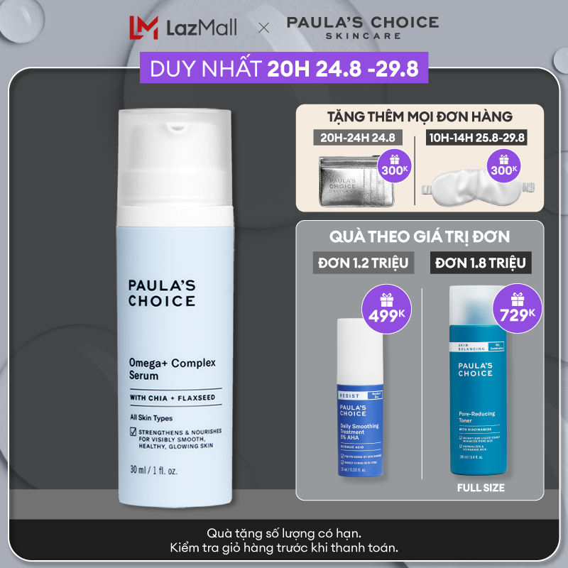 Tinh chất phức hợp trẻ hóa và thức tỉnh làn da tối ưu Paula’s Choice Resist Omega + Complex Serum 30ml 2130