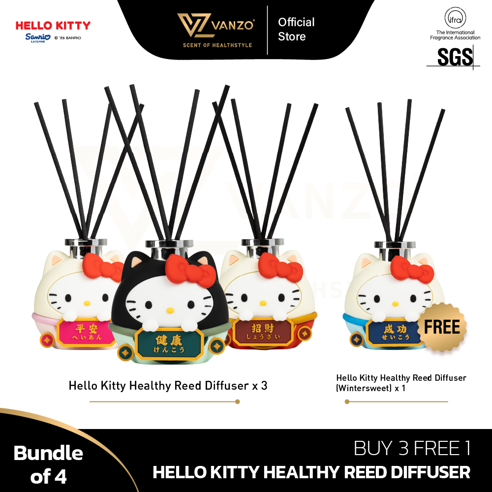 VANZO Hello Kitty Healthy Reed Diffuser Bundle - Buy 3 Free 1