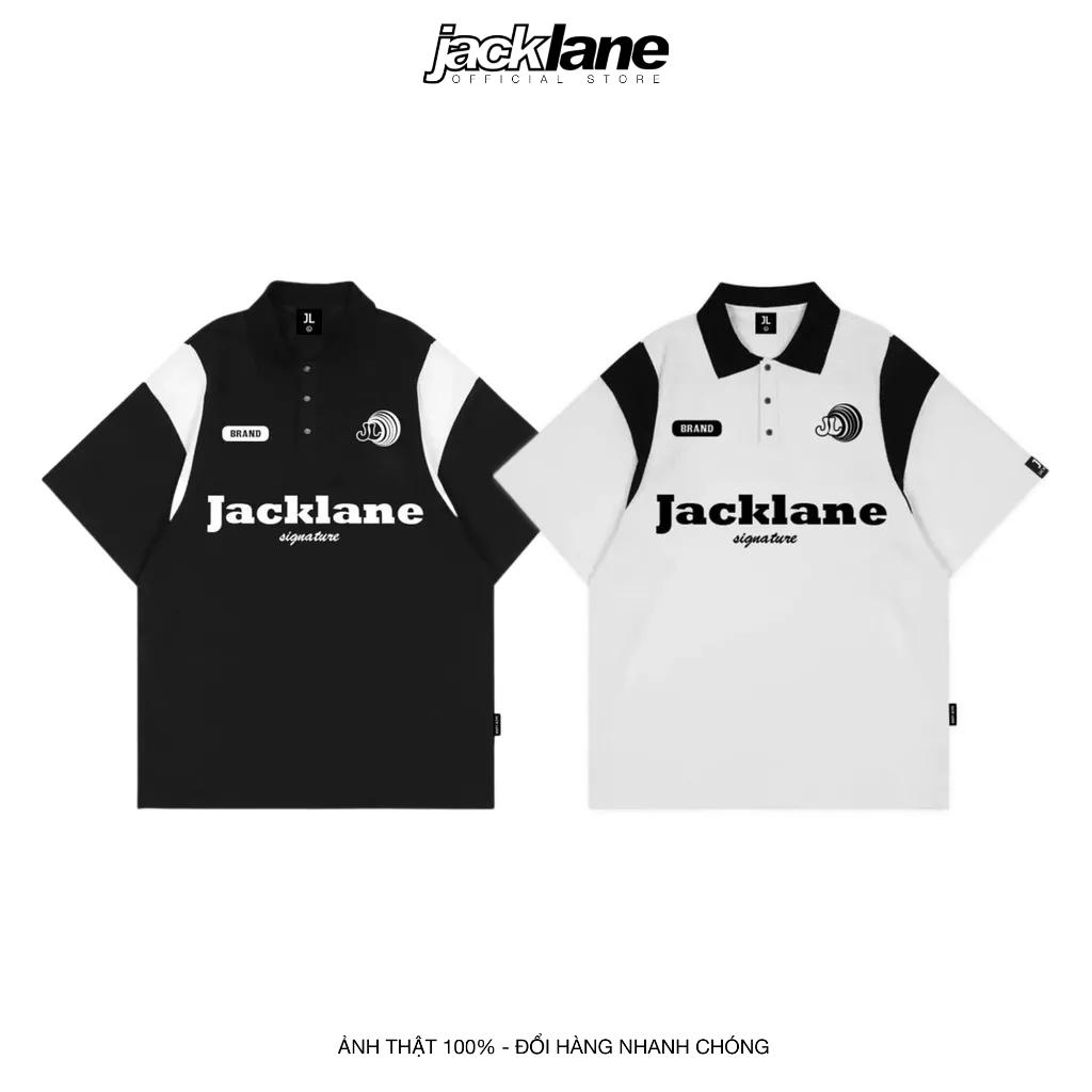 tes Áo polo oversize Hope JACK LANE, Áo thun có cổ form rộng nam nữ JACK LANE, Local Brand JACK LANE