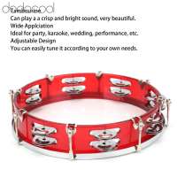 Dodocool เครื่องเพอร์คัชชัน Jingles Tambourine 10in เสียงคมชัดทนทานสำหรับการเล่น