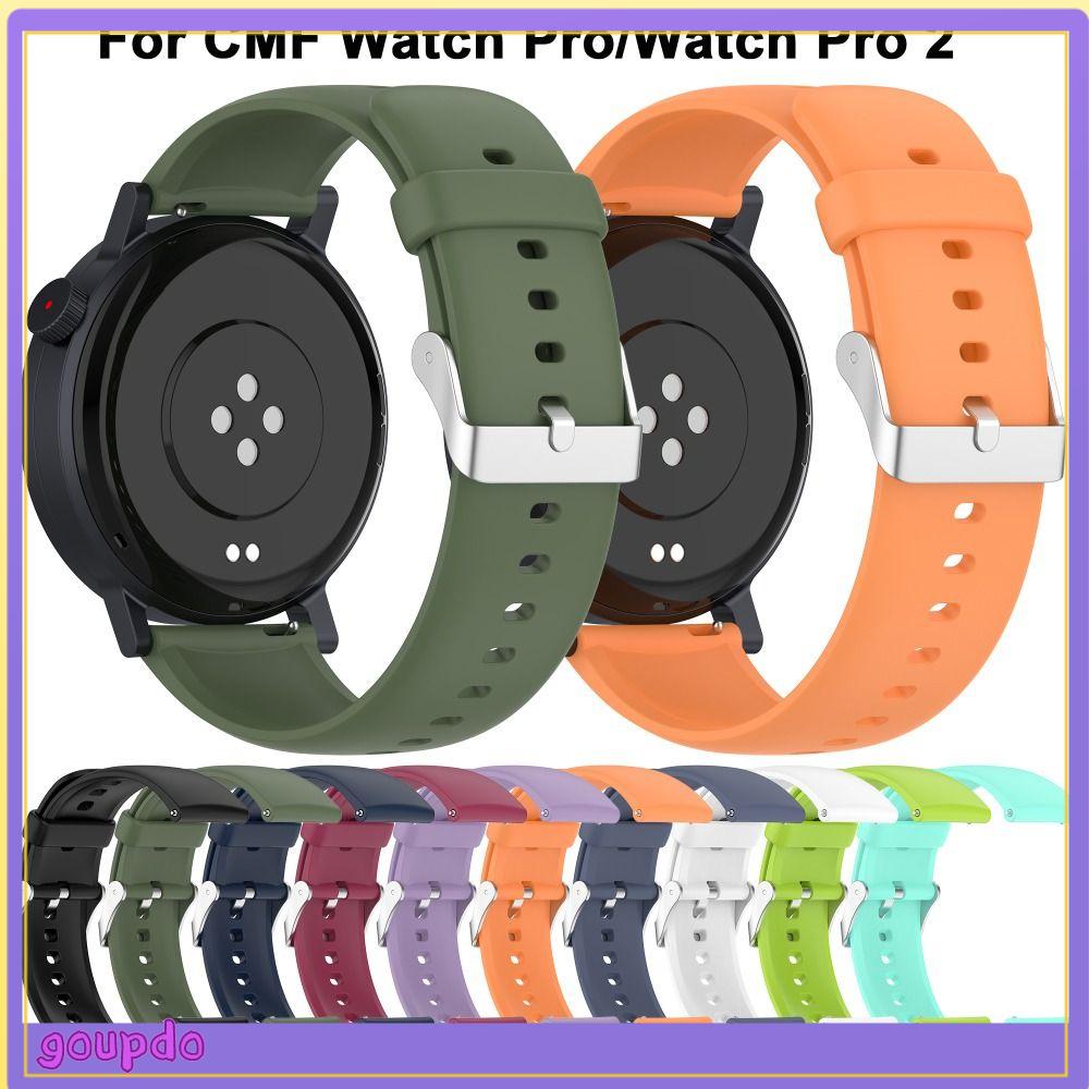 GOUPDO 22mm Dây đeo đồng hồ silicon Thay thế Dây đeo đồng hồ Vòng đeo tay Phụ kiện Dây đeo cổ tay Cho Đồng hồ cmf Pro 2