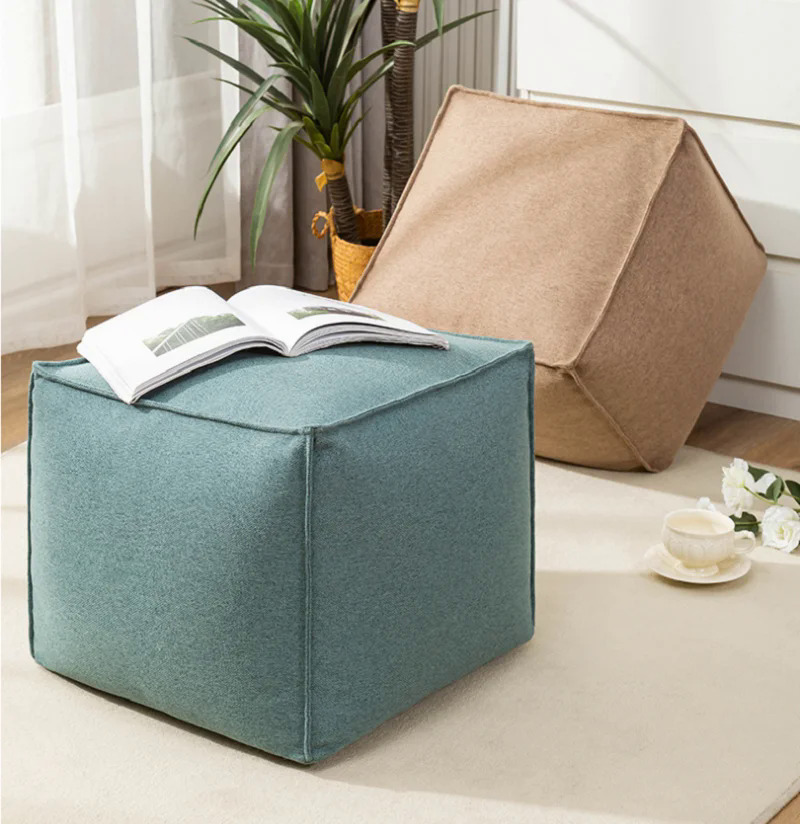 Phong cách Bắc Âu Ma-rốc đệm PU da Ottoman Sáp Da Bông Vải Lanh hiện đại futon ban công Tatami unstuffed đệm Bìa