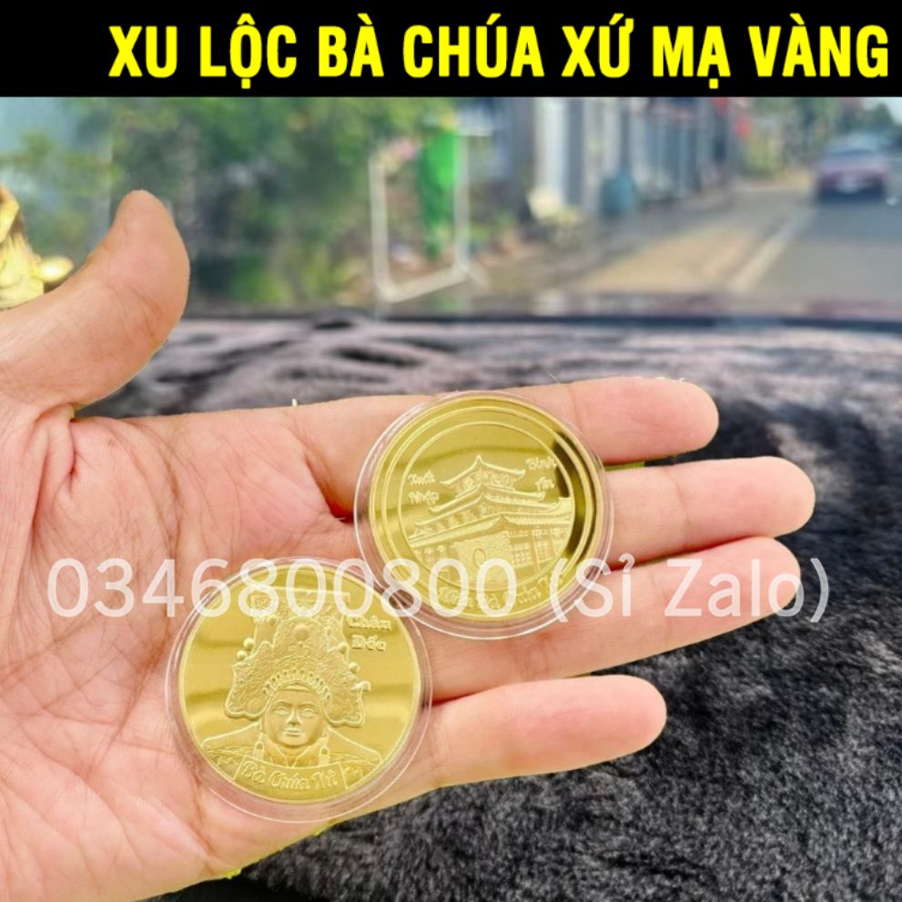 [LỘC]  Đồng Xu Lộc Bà Chúa Xứ , Kèm Túi Cầu Được Ước Thấy , Lộc làm kinh doanh mua bán
