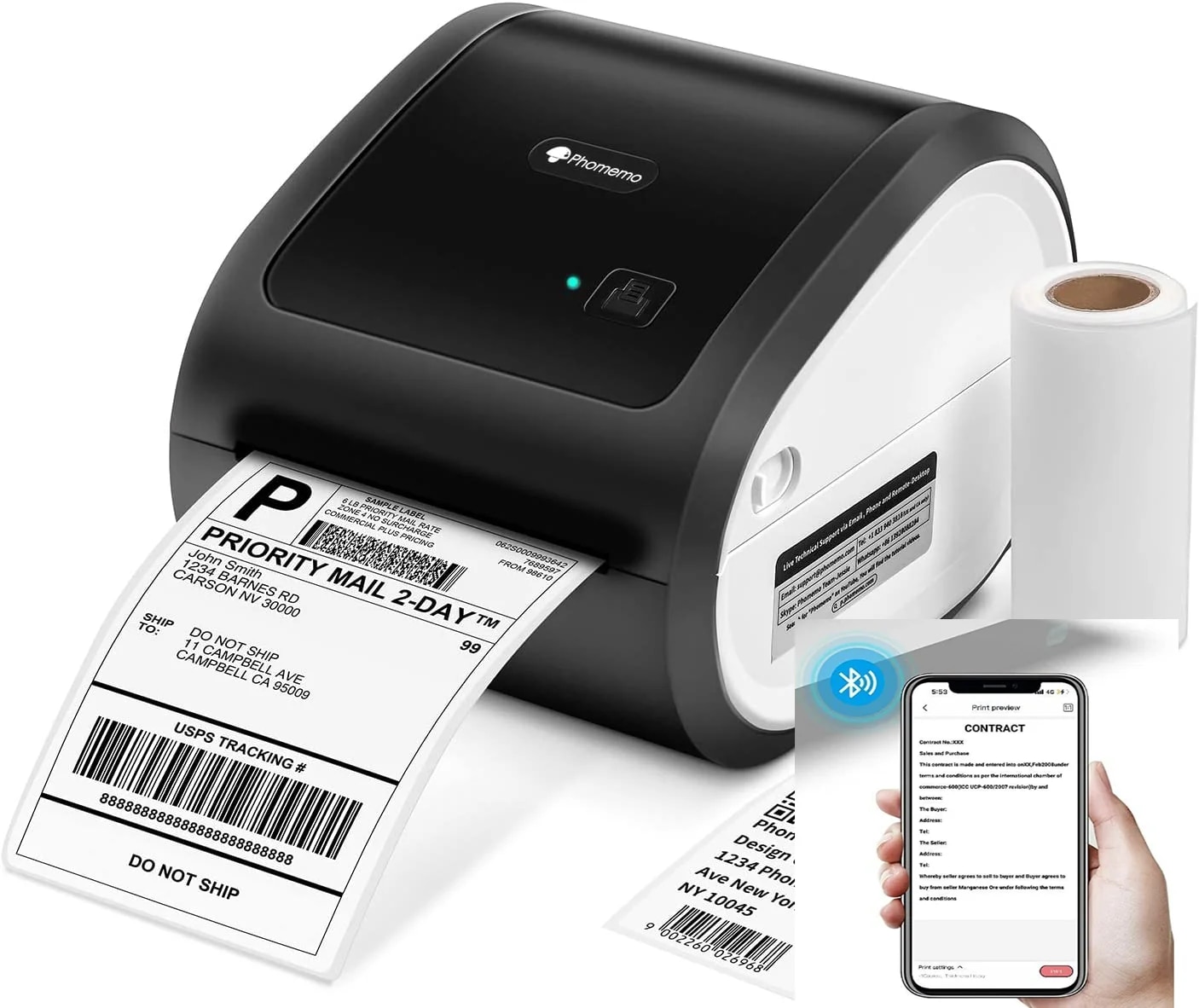 D520 BT Label Printer- Shipping Thermal Printer Desktop Printer For ...