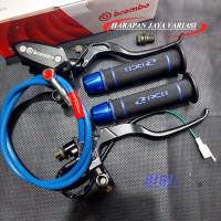 paket master rem oval plus handgrip original RCB + Jalu stang Garis cnc + Selang rem depan 95cm 4in1