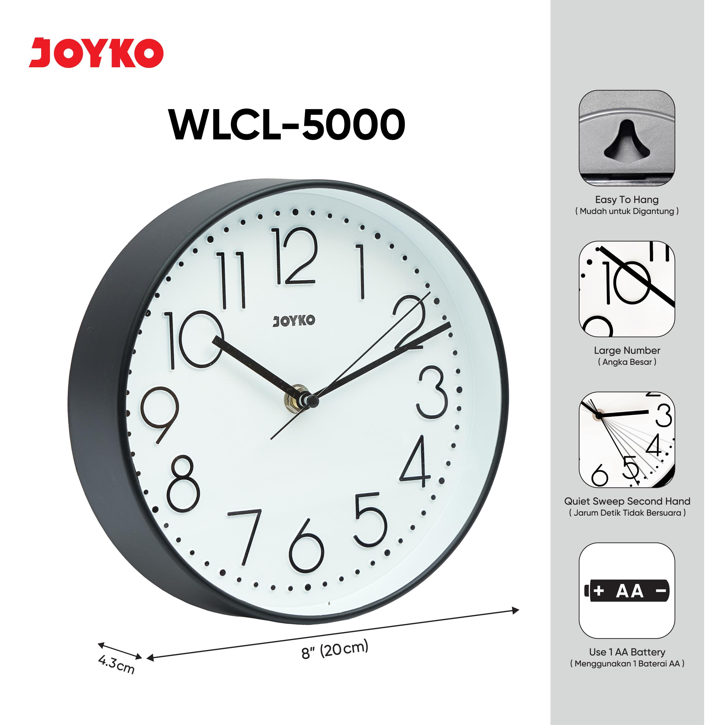 JOYKO Wall Clock Jam Dinding WLCL-5000~5002