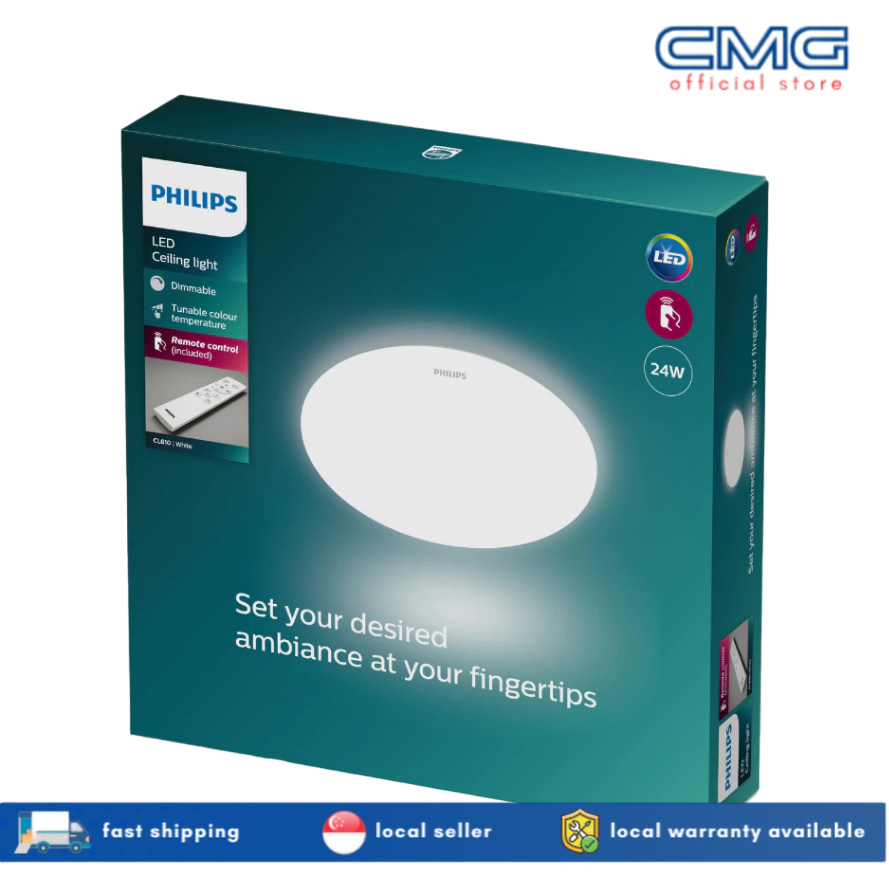Philips Braid CL610 Tri-Color Ceiling Light with Remote Control | Tunable Dimmable Brightness Control