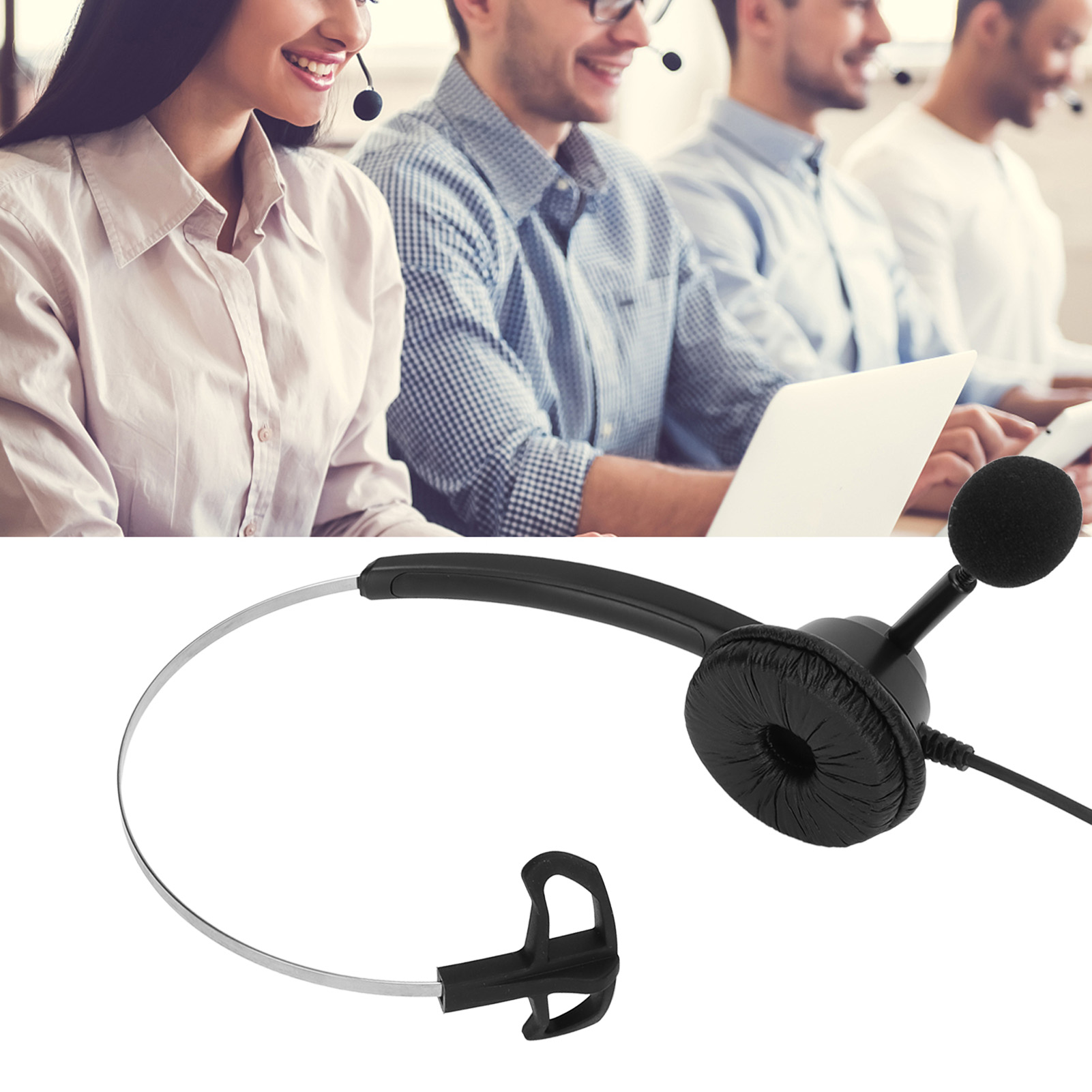 Business Headphone RJ9 Plug Telephone Headset for Call Center ราคา 384 บาท*ส่งฟรี