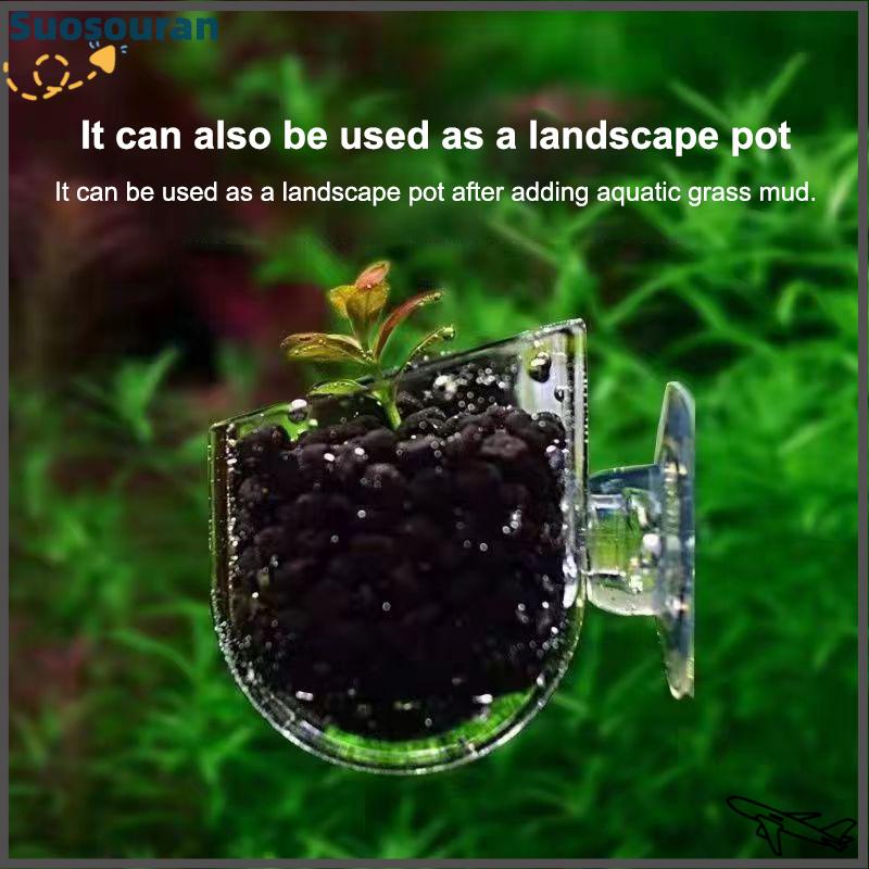 【suosouran】🔥🔥 Trong suốt Acrylic nhà máy thủy sản cup Aquarium Fish Tank nhà máy nồi với hút thức ăn container đứng Aquarium phụ kiện