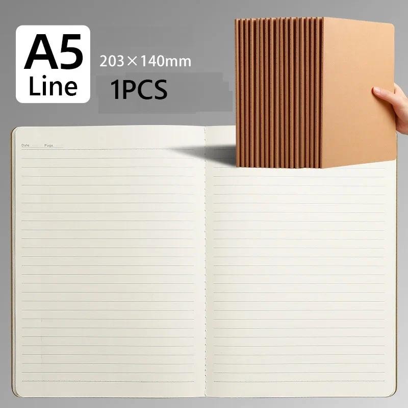 10PCS Vintage A4/A5/B5 Notebook Kraft Cover Lined Notepad School Supplies Writing Notebook Stationery