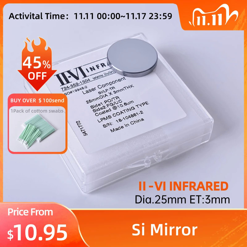 II-VI tia  hồng ngoại si gương phản chiếu dia. 20 25 mét cho công suất cao 150 Wát CO2 máy cắt khắc ống kính  phụ tùng