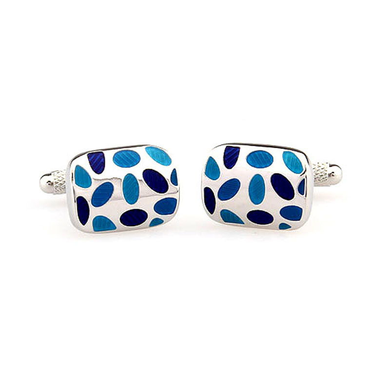 HUIJIGFashionable and Colorful Dropped Glue Exquisite Cufflinks for Men's French Lined Metal Cuffs for Business and Leisure DevelopmentHuijig