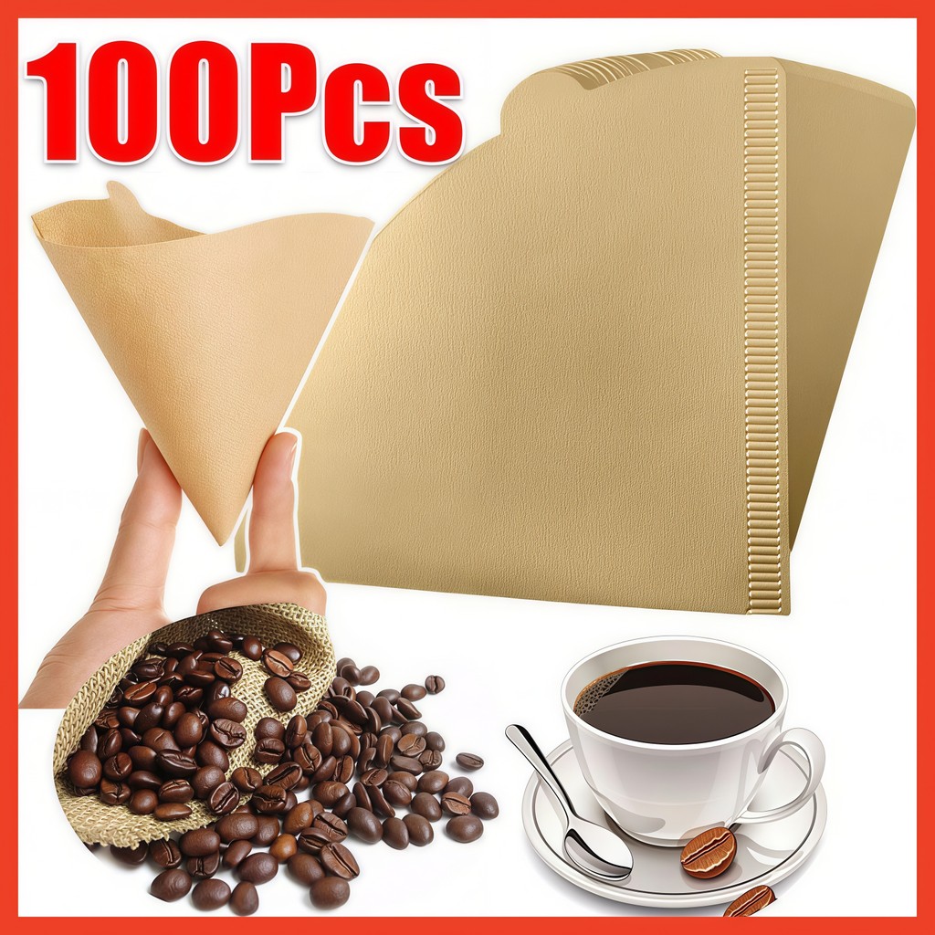 100 Cái Giấy Lọc Cà Phê V60 Chuyên Dụng / Cà phê dùng một lần Giấy đặc biệt / Bộ lọc cà phê mạ tay/Filter Paper - SHOPE
