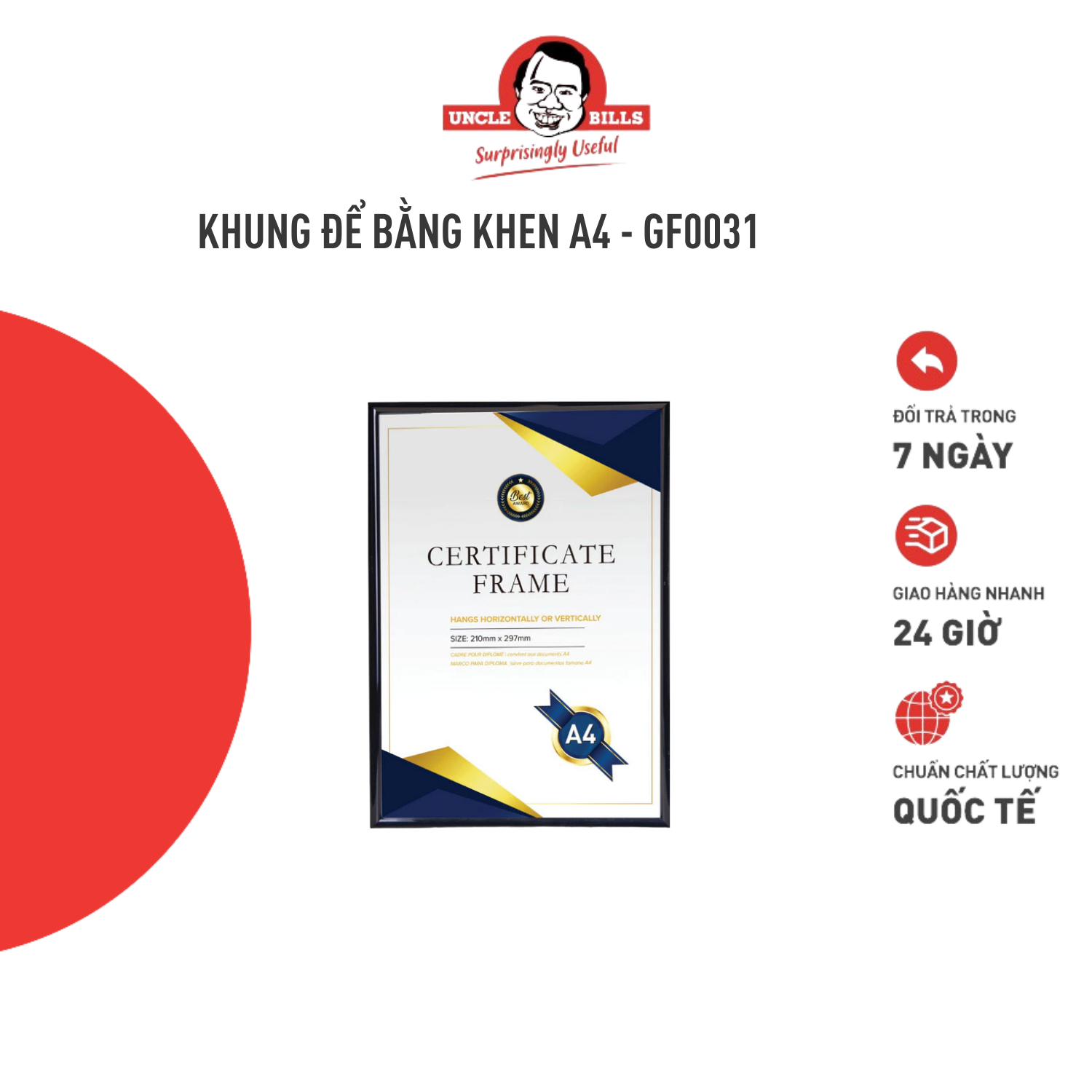 Khung bằng khen a4 uncle bills gf0031
