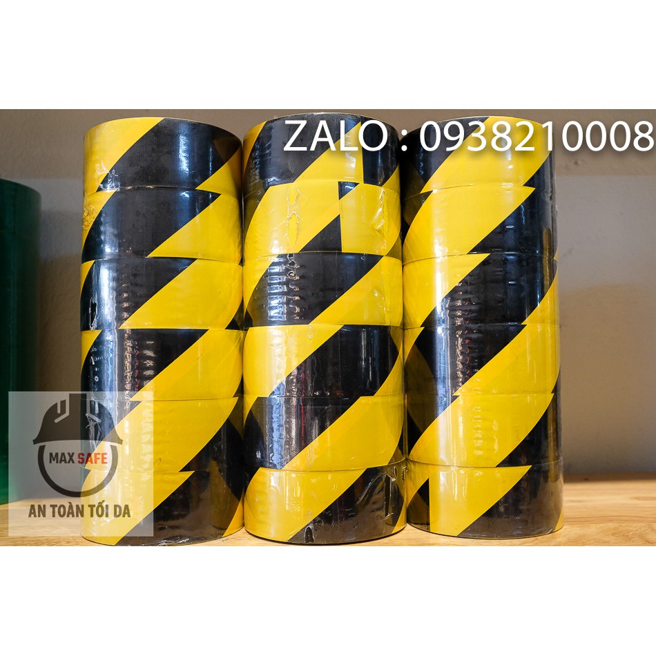 Băng keo dán nền cảnh báo sọc Vàng đen loại 33m