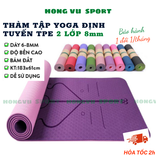 Thảm tập yoga, thảm tập gym 6mm,8mm,10mm,15mm HV chống trượt TPE định tuyến