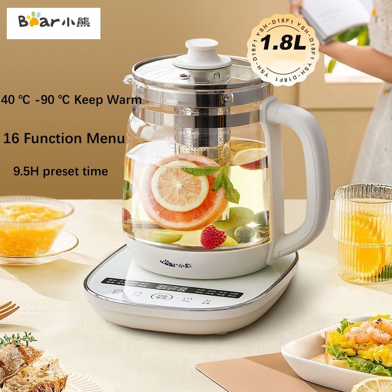  Gấu 1.8L nhà tự động kính nhỏ phích điện pha trà đa chức năng nồi dưỡng sinh với YSH-D18F1 Lọc 