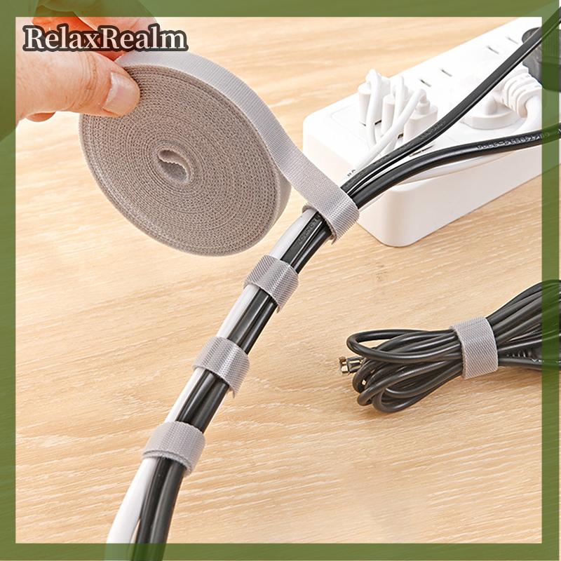 RelaxRealm 5m tái sử dụng cáp tổ chức bàn Dây cuộn cáp Tie tổ chức dòng dữ liệu bảo vệ dây đai băng Phụ kiện tự làm
