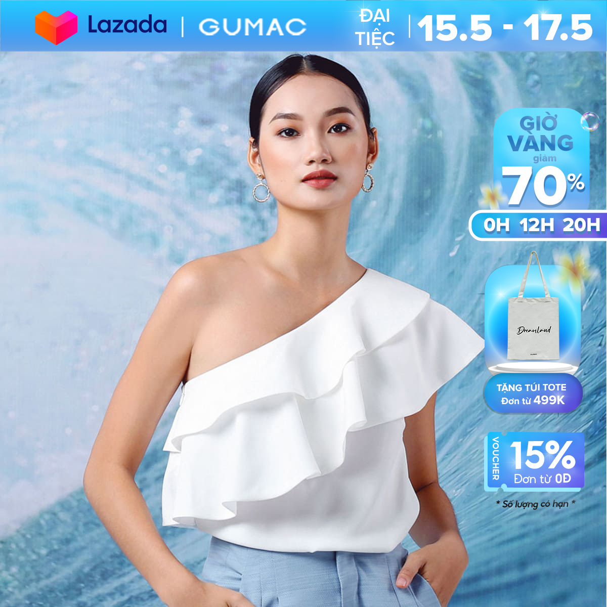 [15 - 17.5 | TẶNG QUÀ đơn từ 499K] Áo sơ mi kiểu nữ GUMAC thiết kế lệch vai 2 tầng MISSGU AA12106, chất liệu Wonder cao cấp
