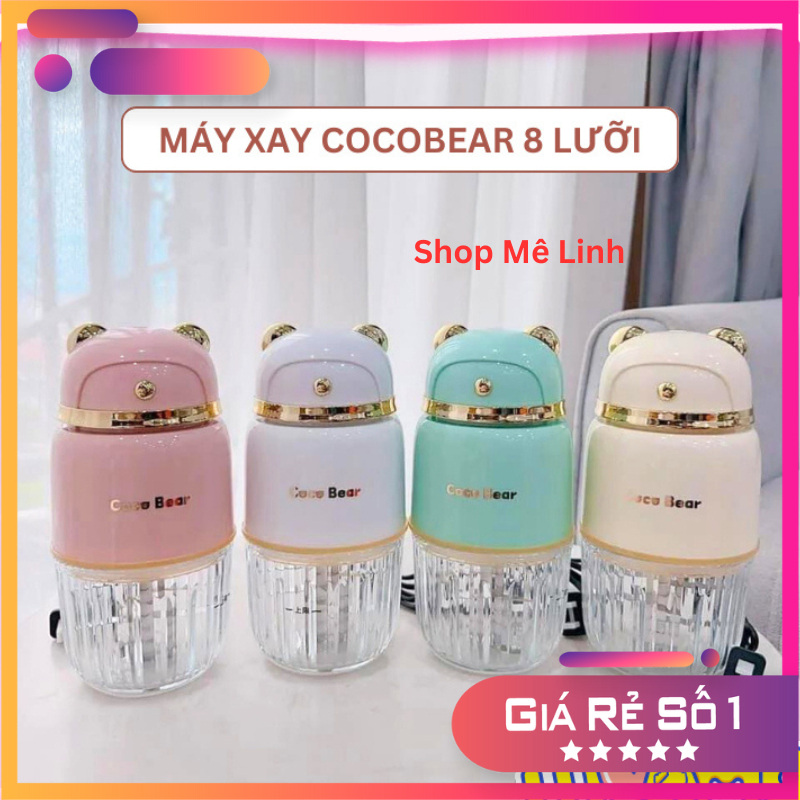 Máy xay Coco Bear 8 lưỡi xay đồ ăn dặm cho bé xay rau củ thịt