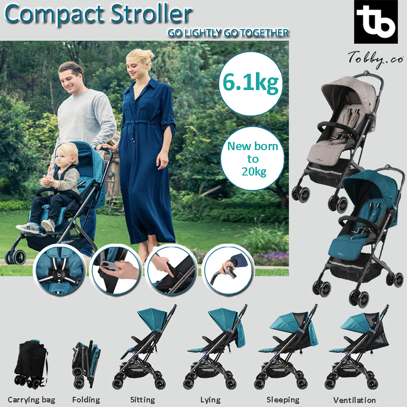 Tobby Stroller. Compact. Suitable from new born to 20kg. Great for travel and outdoor. M1 Singapore
