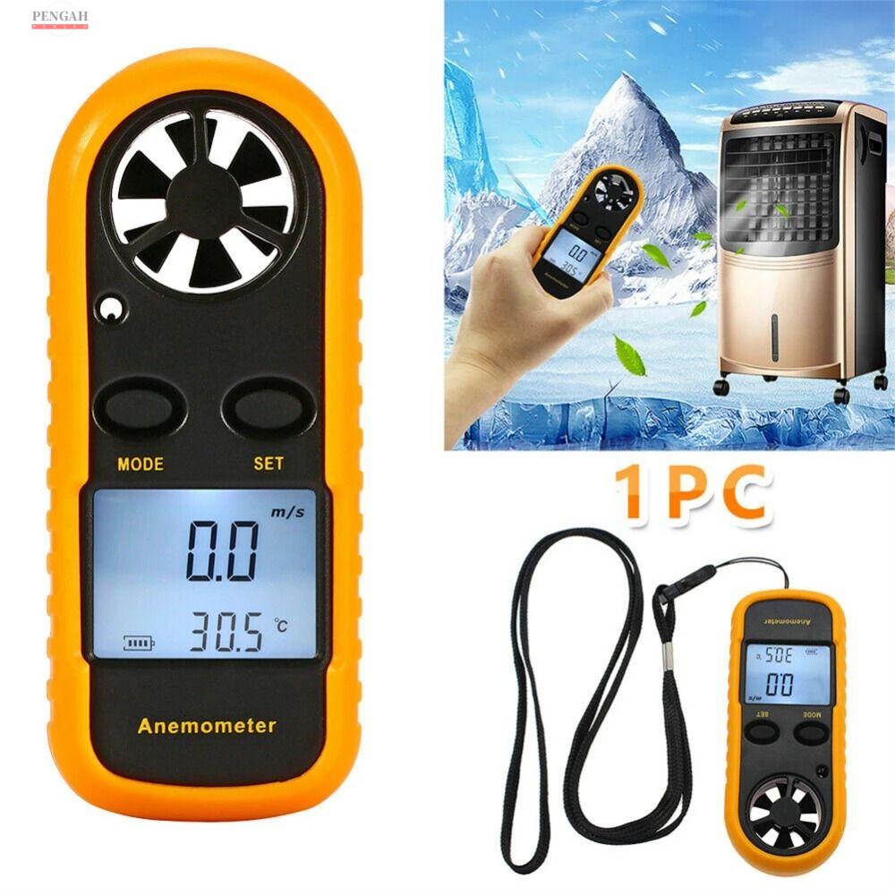 PENGA mini Máy đo gió kỹ thuật số Cầm tay Màn hình LCD Máy đo tốc độ không khí Máy đo gió thông minh Phạm vi 0-30m/s Đồng hồ đo tốc độ gió Thiết bị điện