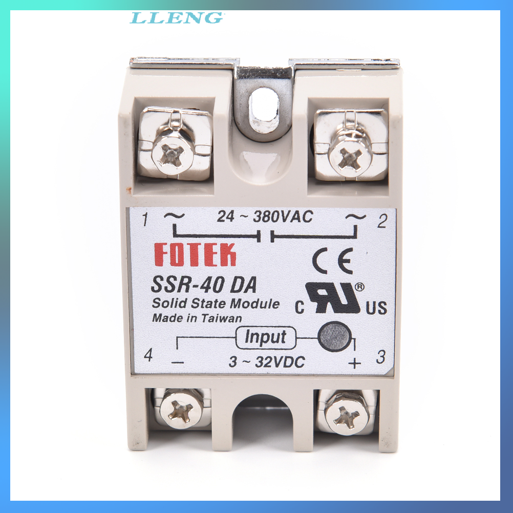 Lleng công nghiệp rơ le bán dẫn ssr 40a với bảo vệ cờ ssr-40da 40a dc điều khiển ac