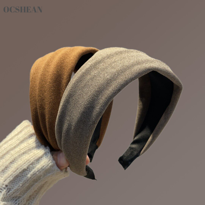 OCSHEAN Velvet Wide Headband Women's Fashion Retro Hair Accessory Soft Comfortable Non-Slip Hairband ราคา 30 บาท*ส่งฟรี