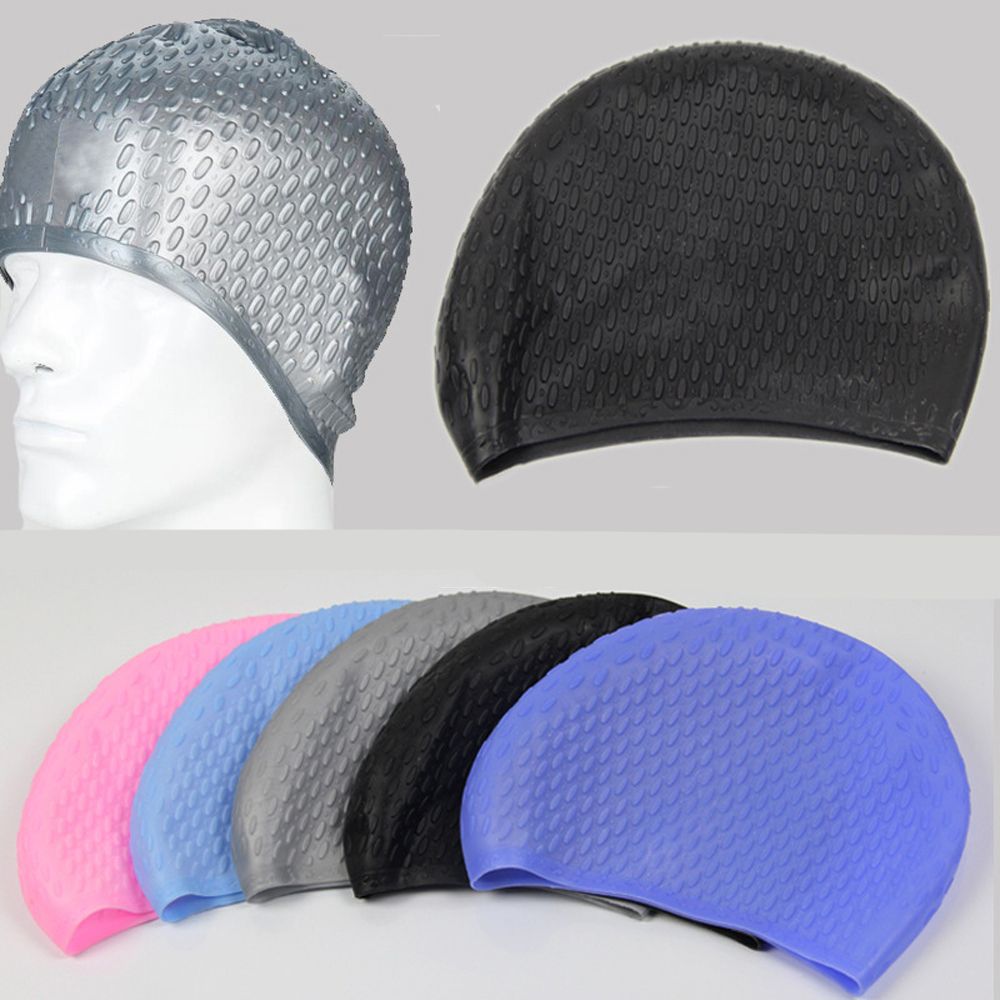 SUNSHINE Thực tế Người đàn ông và Phụ Nữ Không thấm nước Silicone Mũ bơi Căng Treo Lên Bơi Mũ Dài Tóc Bơi Hat Tắm Cap Treo lên Bơi Hat
