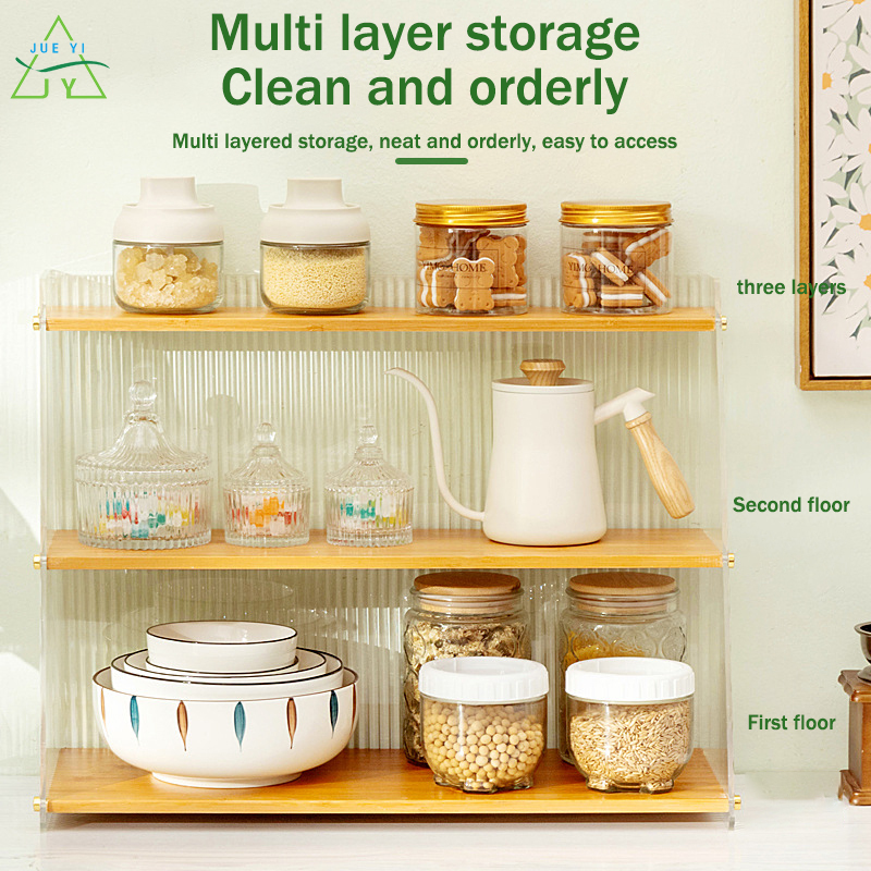 KS Kitchen shelves, multi-functional multi-layered seasoning storage racks