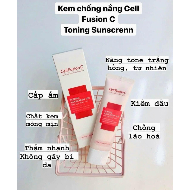 [HÀNG CHÍNH HÃNG] Kem Chống Nắng Nâng Tone Kiềm Dầu Cell Fusion C Toning Sunscreen 100 SPF 50+/PA++++