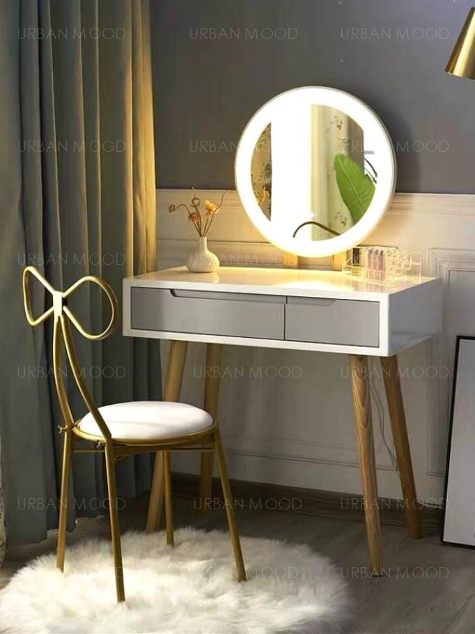 CHERIE LED Mirror Vanity Table & Chair Set