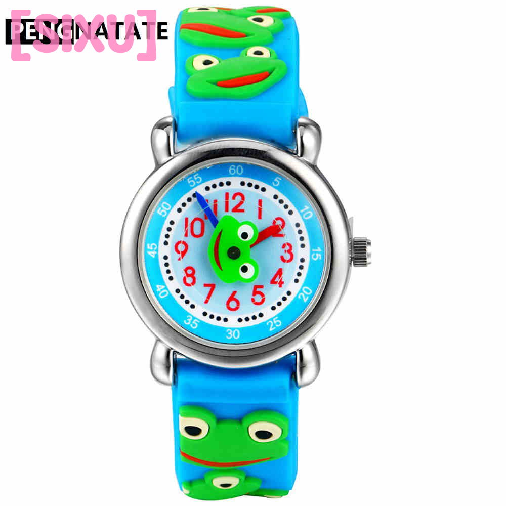 [SIXU] Fashion Children Watches 3D Cartoon Frog Mini Strap Watch Students Boy Girls Silicone Bracelet Wristwatch Kids Gifts