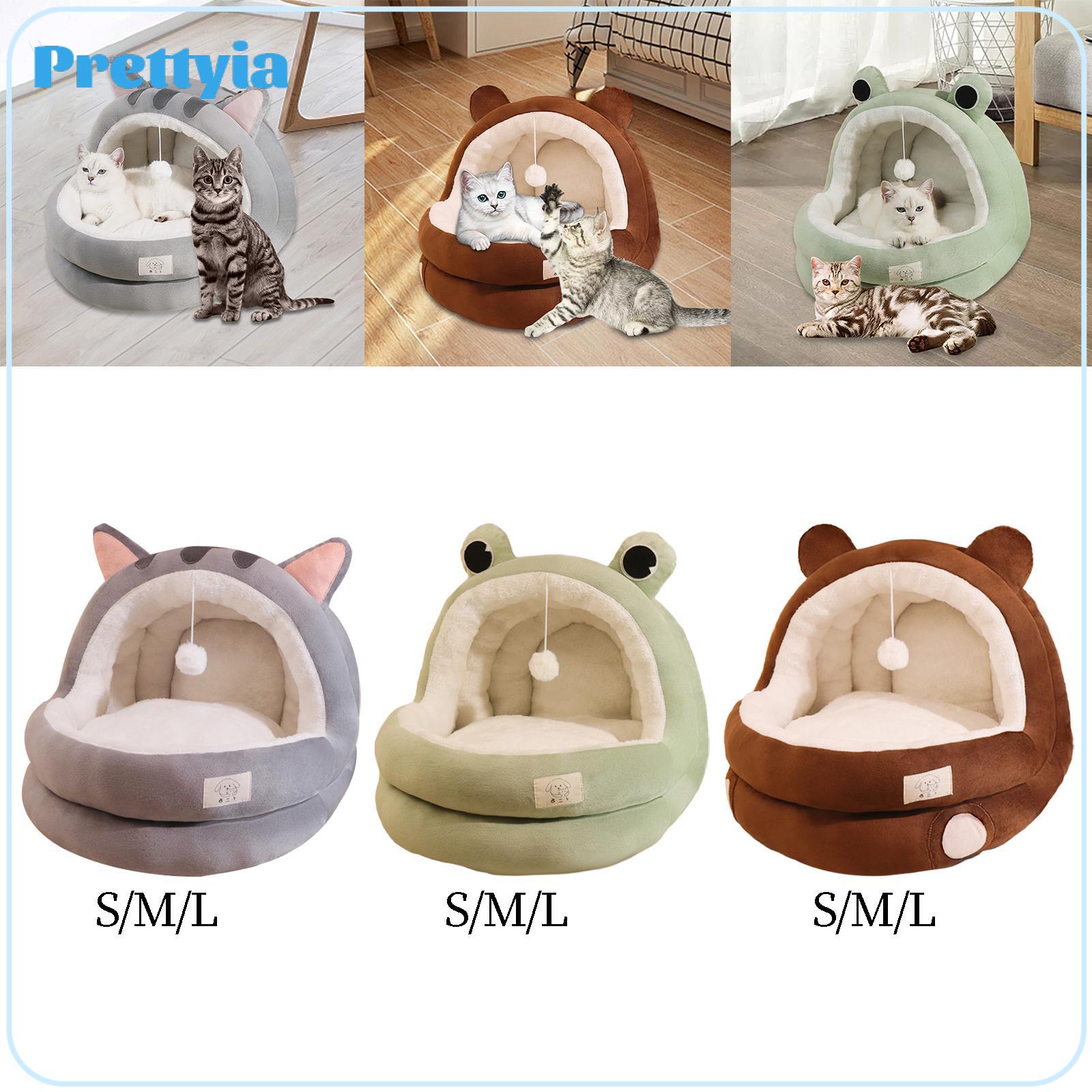 Semi Closed Cat Nest Cat Bed Cave Comfortable Scratch Resistant Kitten Hut Warm Anti Slip Waterproof Bottom Kennel ราคา 1,361 บาท*ส่งฟรี
