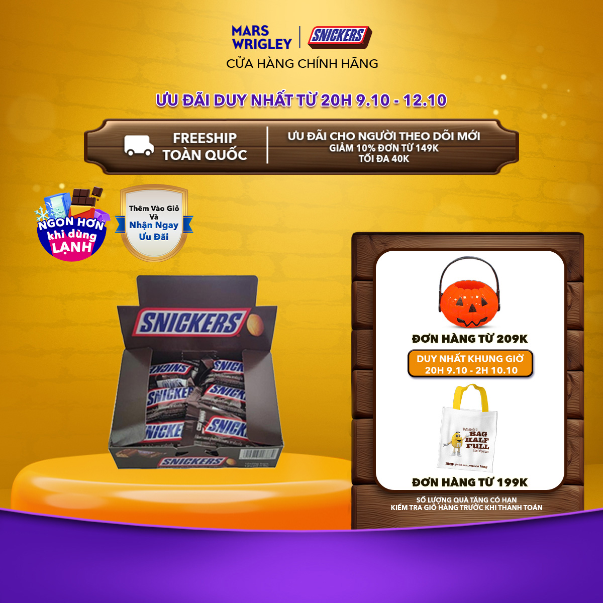 Hộp Kẹo Socola Snickers 240g (12 thanh x 20g)