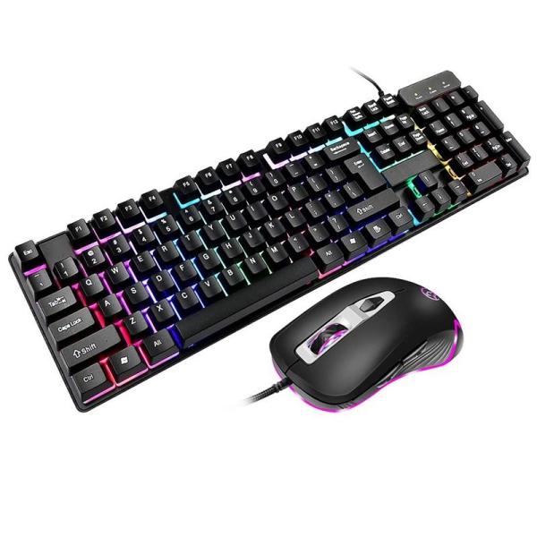 Bảng giá Y602 Wired Gaming Keyboard+ Gaming Mouse,Led Rainbow Backlit,With Ergonomic Wrist Rest For Pc Mac Computer Gamers Phong Vũ