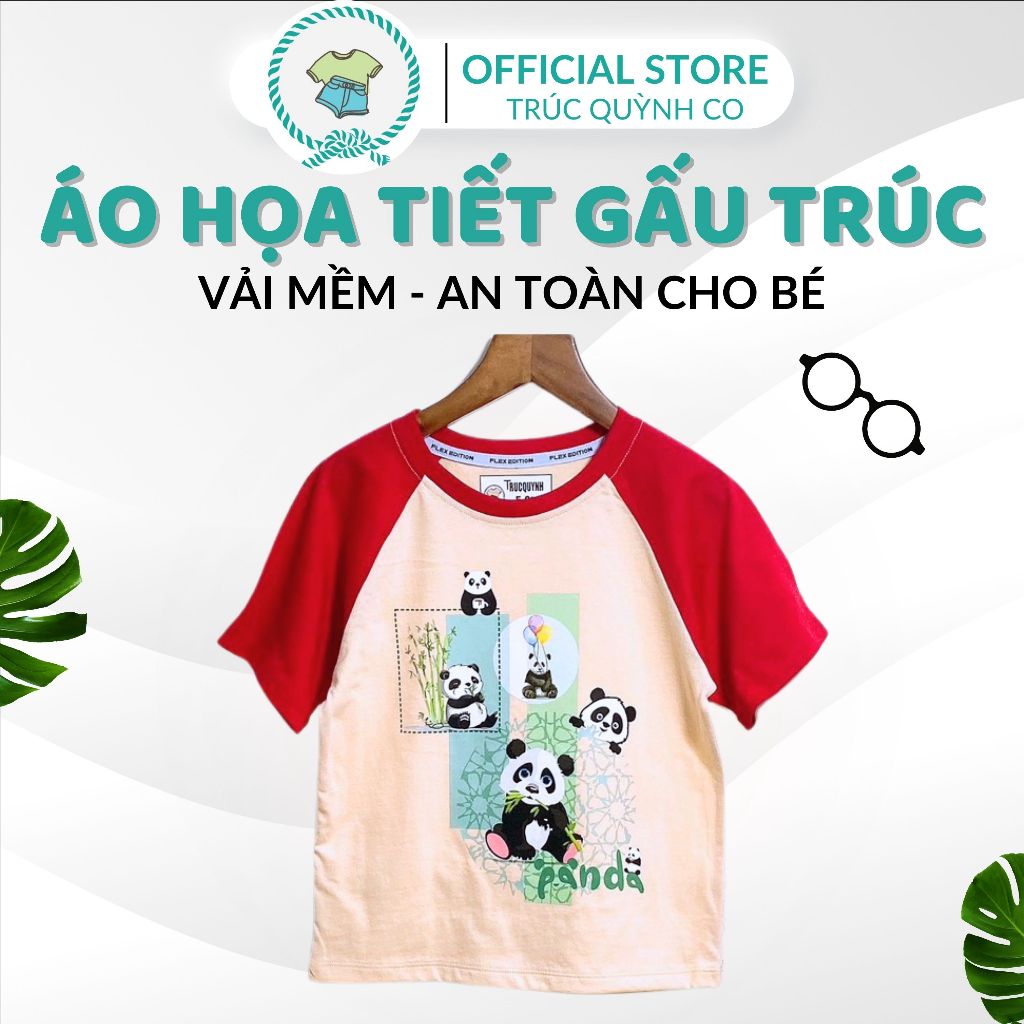 Áo Thun Gấu Trúc In Hình 3D - Phong Cách Hàn Quốc Trẻ Trung, Năng Động,bé 12kg đến 33kg
