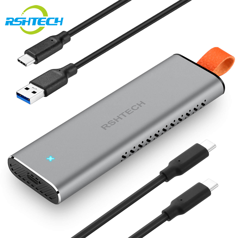 RSHTECH R328 M.2 NVMe SSD Enclosure Aluminum USB 3.1/3.2 Gen2 10Gbps External M.2 NVMe SATA SSD Enclosure Adapter Supports M and B&M Keys, Size 2230/2242/2260/2280 SSDs up to 4TB, Tool-Free ราคา 616 บาท*ส่งฟรี