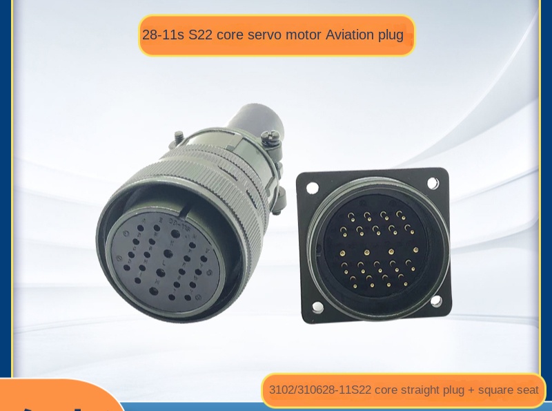 MS3108 28-11S 28-11P Đầu Nối Servo 4 Trục 22 Lõi Ổ Cắm Vuông - Đầu Cắm Thẳng/Vuông Góc - 28-11S 22lõi