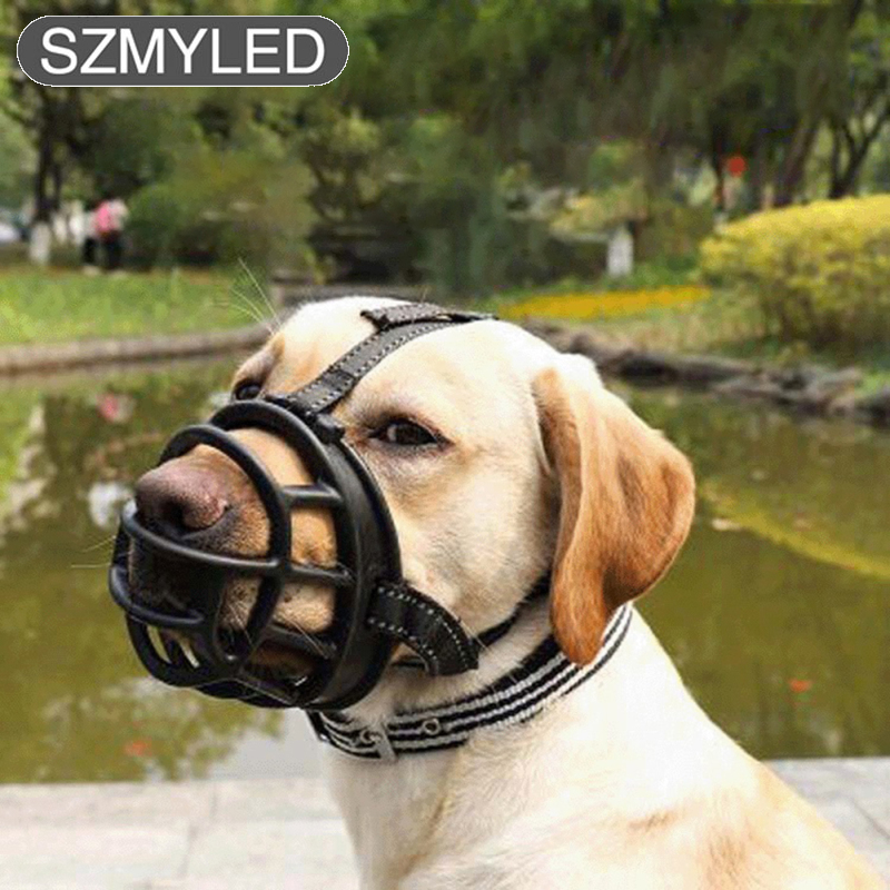 Pet Dog Mouth Cover Muzzle Adjustable Breathable Reflective Anti-bite Dog Mask Safe Training Stop Barking Biting Pet Supplies