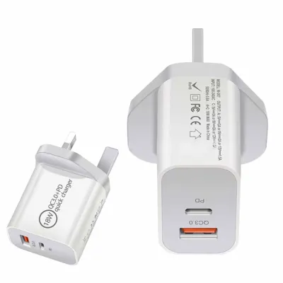 QC3.0 PD 18W USB-C Type C Fast Wall Charger Adapter For iPhone 11 Pro Max XS 3PIN UK Plug