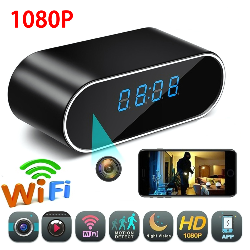 MC Spy Camera Hidden Camera in Clock WiFi 1080P Video Recorder Wireless IP Camera for Indoor Home Security Monitoring Nanny Cam 140°Angle Night Vision Motion Detection ราคา 985 บาท*ส่งฟรี