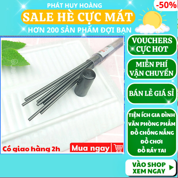 20 ruột ngòi bút chì bấm 2B ngòi to 2.0 cực tốt giá rẻ, ruột bút chì kim bấm văn phòng phẩm, ngòi vi