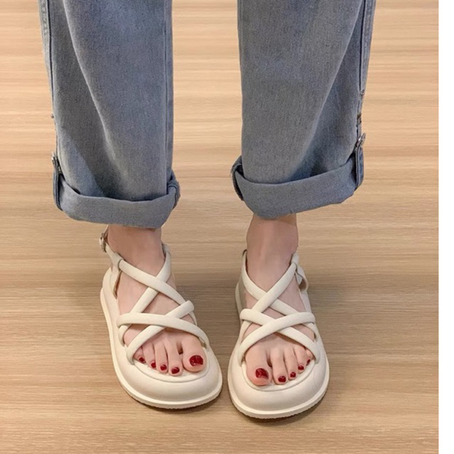 Sandal nữ dây đan chéo mã b9 đế cao siêu êm chân