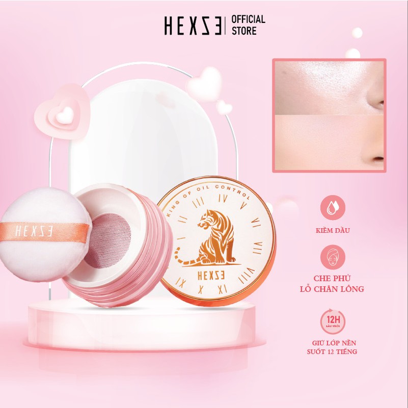 [DATE 15.9.2026] Phấn phủ bột siêu kiềm dầu HEXZE, che phủ lỗ chân lông giữ lớp makeup lên tới 12h
