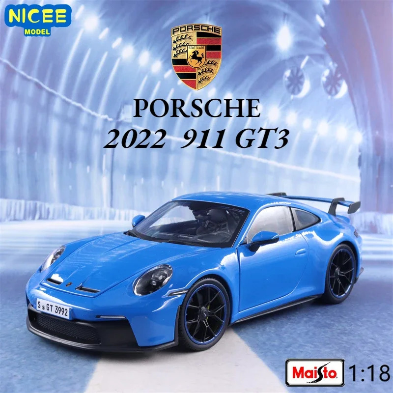 Maisto 1:18 2022ปอร์เช่911 GT3รถสปอร์ตจำลองสูง D Iecast รถโลหะอัลลอยรุ่นรถเด็กของเล่นของขวัญคอลเลกชัน B778 ราคา 2,103 บาท*ส่งฟรี